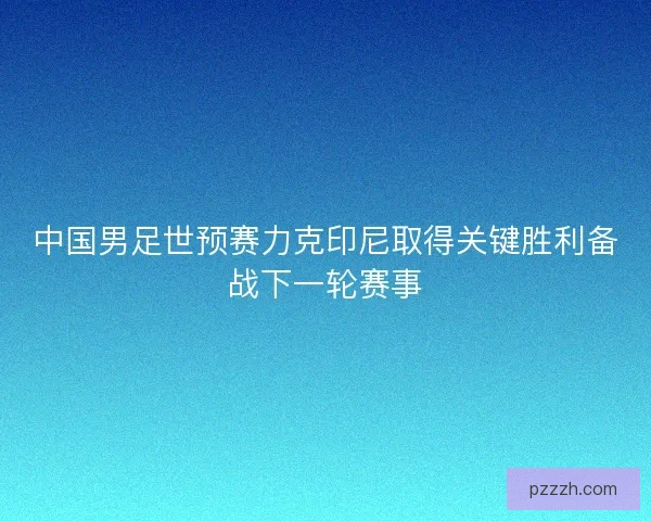 中国男足世预赛力克印尼取得关键胜利备战下一轮赛事